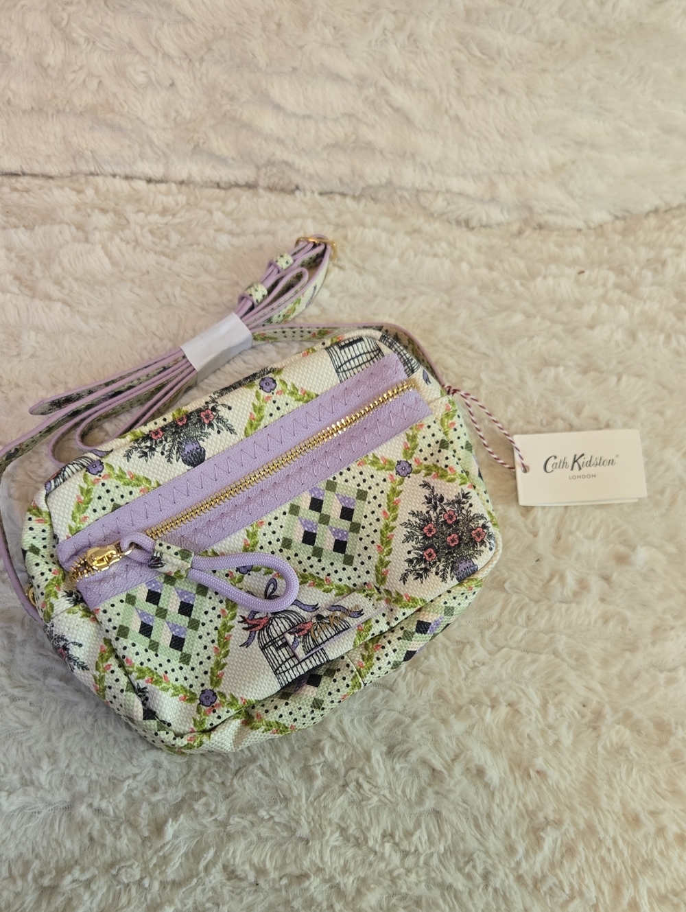 Cath Kidston Lavender Patchwork Floral Crossbody Bag